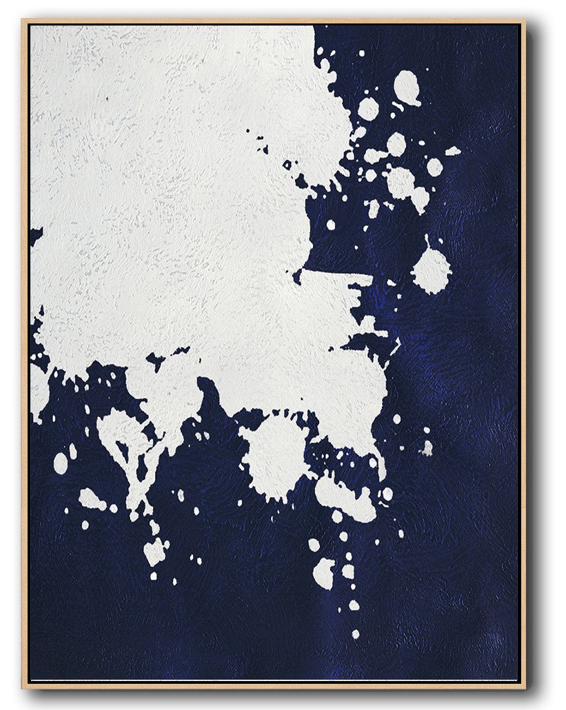 Buy Hand Painted Navy Blue Abstract Painting Online - Gallery Art Huge